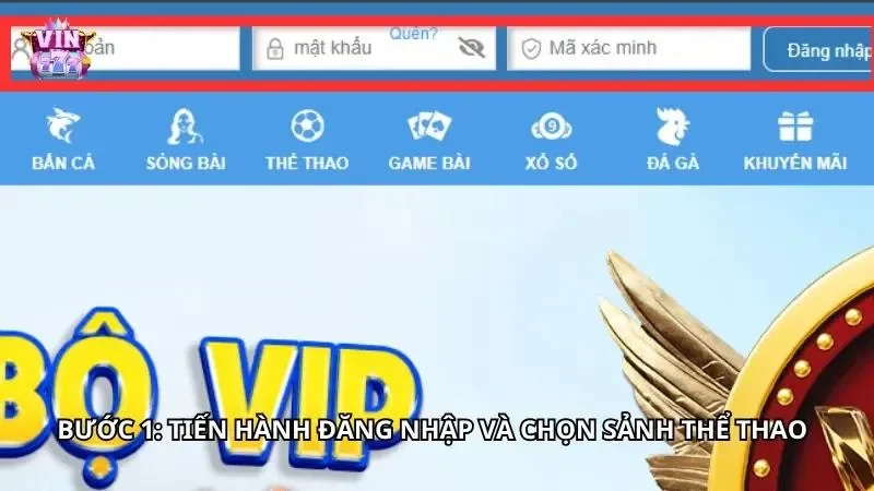 Vị trí danh mục thể thao trên menu